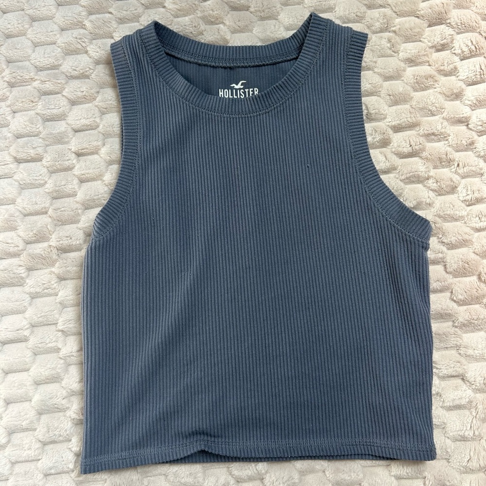 Hollister Slate Blue Ribbed Tee